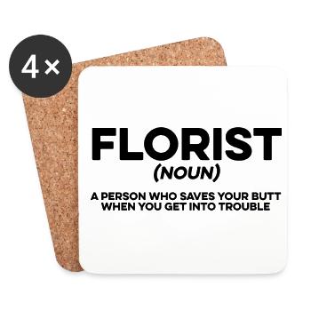 Florist Noun Definition Gardener Gardening Botanic - Untersetzer (4er-Set) - Weiß - Vorne