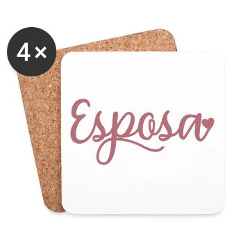 Esposa Cute Wife To Be Bride Couple Wedding Gift - Coasters (set of 4) - white - Front