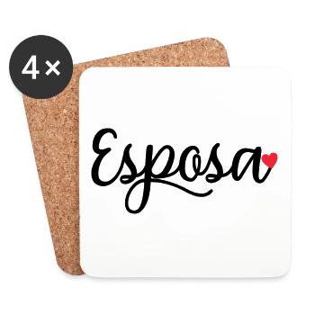 Esposa Cute Wife To Be Bride Couple Wedding Gift - Coasters (set of 4) - white - Front