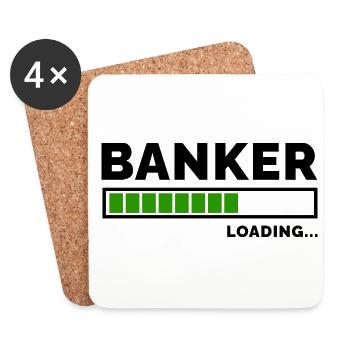 Loading Graphic Bank Clerk Bookkeeper Bank Employe - Untersetzer (4er-Set) - Weiß - Vorne