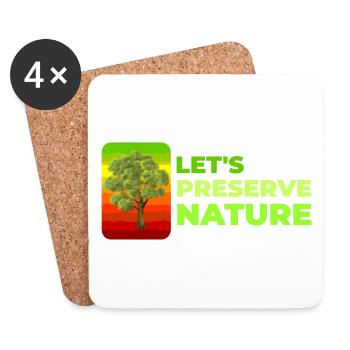 Let's preserve nature - Coasters (set of 4) - white - Front