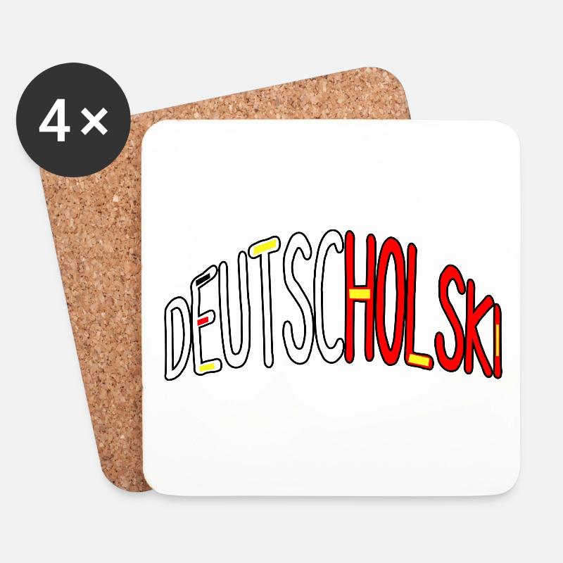 Deutsch-Pole polnisch Polen-Reise Deutscholski - Untersetzer (4er-Set) - Weiß