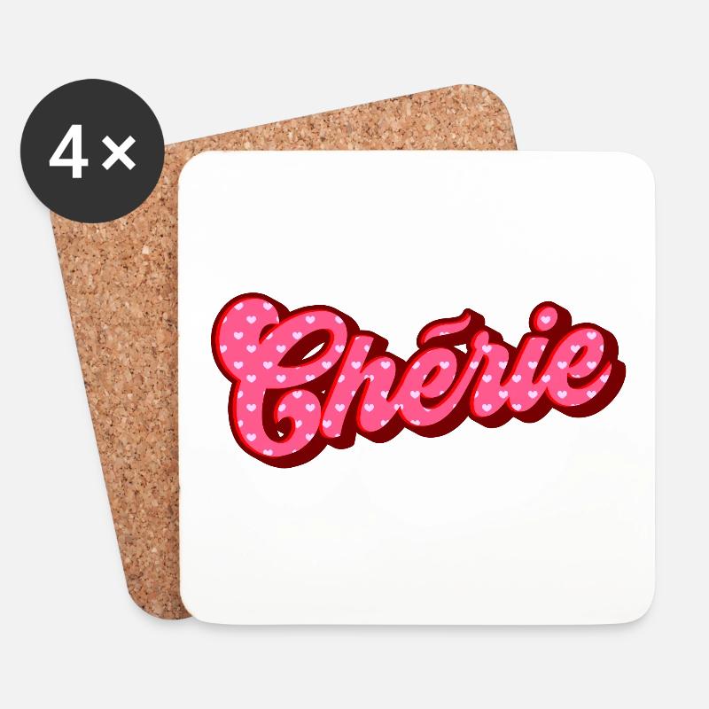 Chérie - Untersetzer (4er-Set) - Weiß