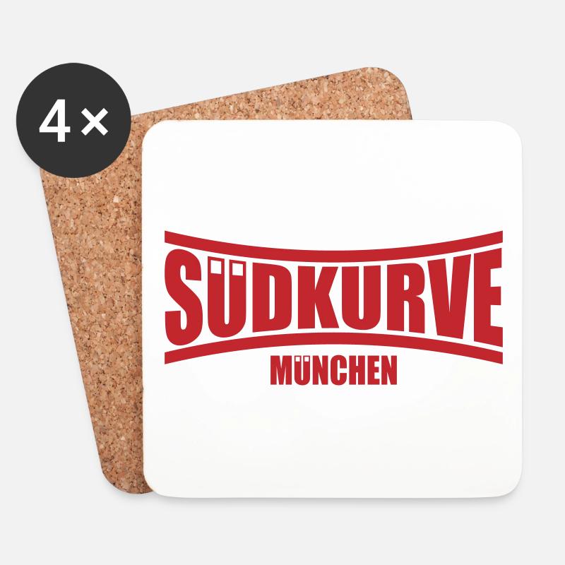 Südkurve München | Farbe änderbar - Untersetzer (4er-Set) - Weiß