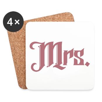 Mme Matching Couple Fiançailles Mariage Lune de miel - Dessous de verre (lot de 4) - blanc - Devant