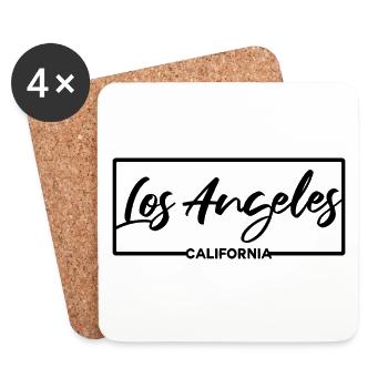 Los Angeles California - Coasters (set of 4) - white - Front
