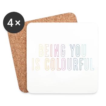 Being You Is Colourful - Untersetzer (4er-Set) - Weiß - Vorne