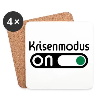 Krisenmodus On (Pos) - Untersetzer (4er-Set) - Weiß - Vorne