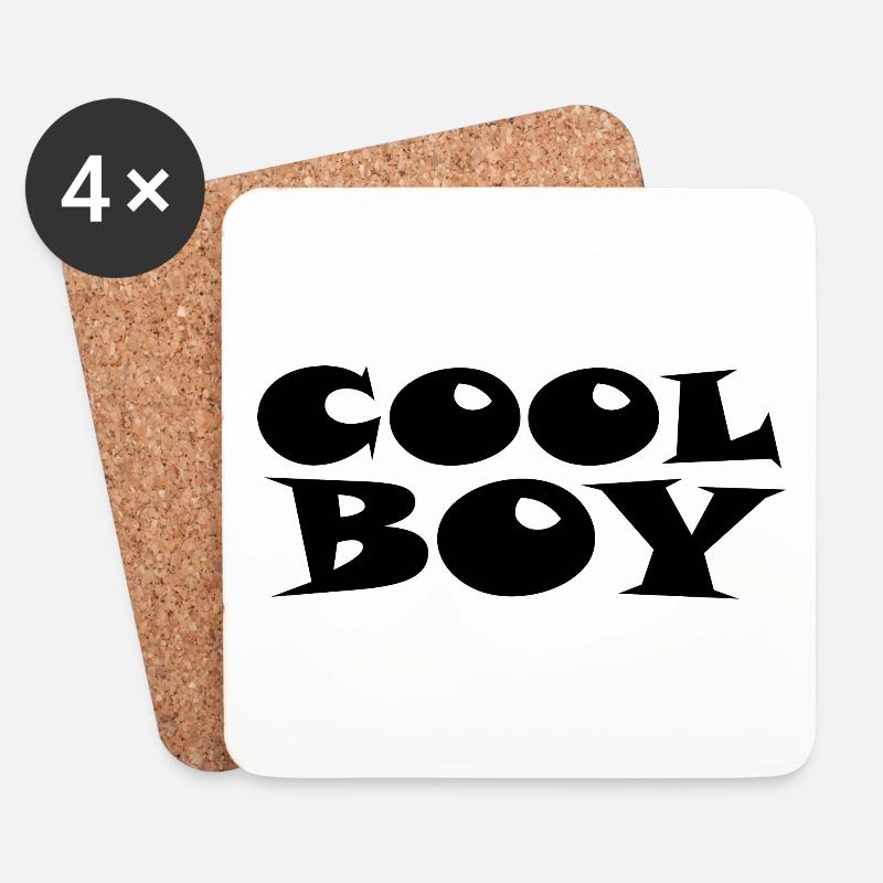 Cool Boy - Coole Junge - Untersetzer (4er-Set) - Weiß