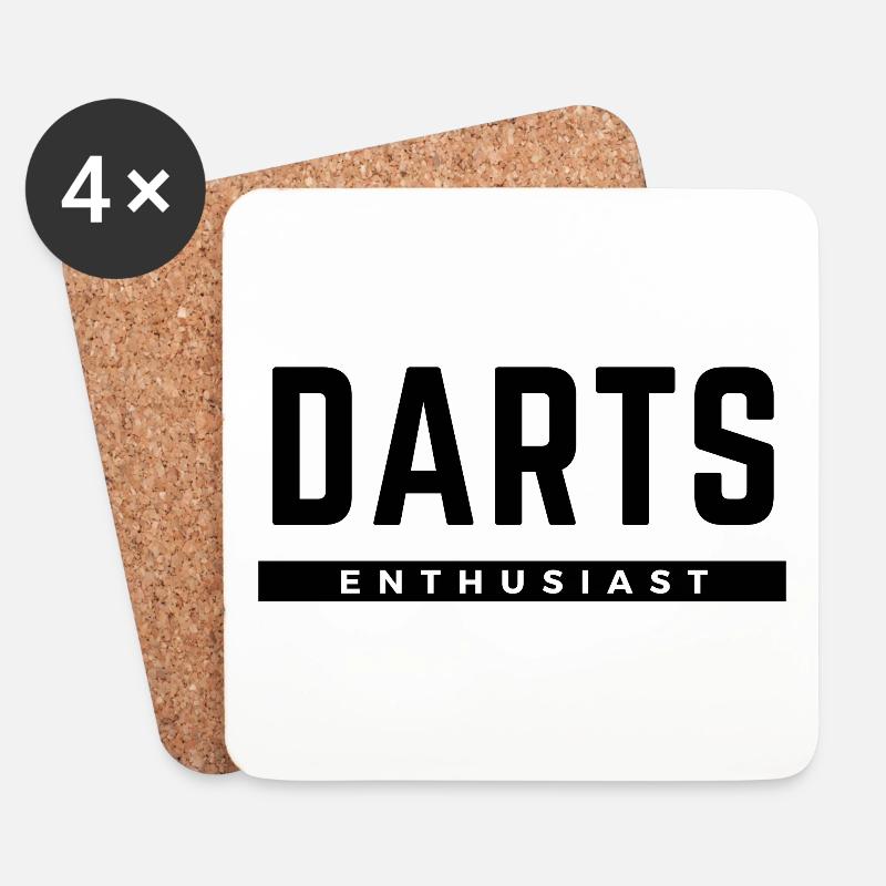 Darts Enthusiast - Untersetzer (4er-Set) - Weiß