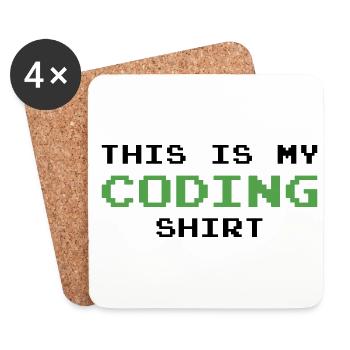This Is My Coding Shirt Coder Programmer Computer - Untersetzer (4er-Set) - Weiß - Vorne