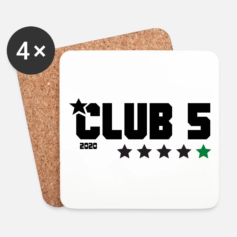 Club 5 logo Kaserne - Untersetzer (4er-Set) - Weiß