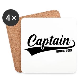 Captain Since 2021 Graphic Sailboat Captain Sailin - Untersetzer (4er-Set) - Weiß - Vorne
