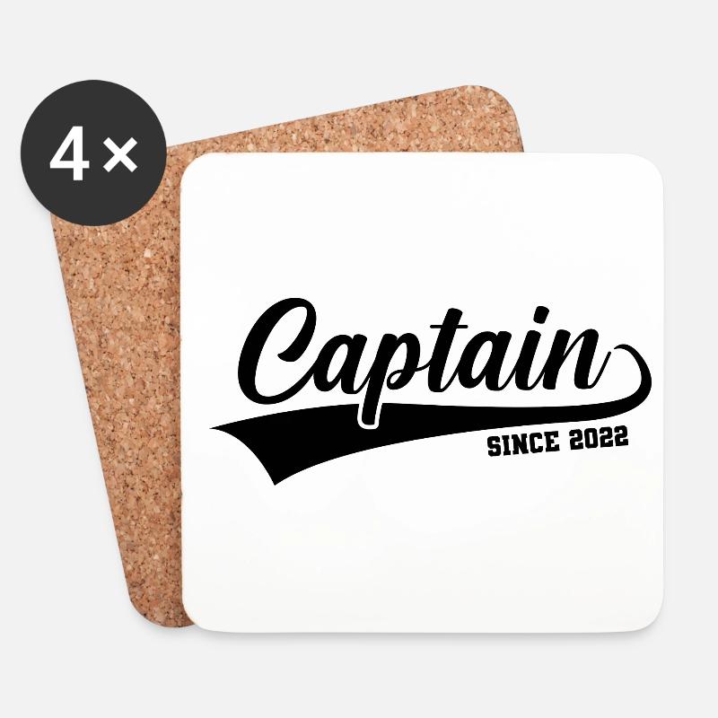 Captain Since 2022 Graphic Sailboat Captain Sailin - Untersetzer (4er-Set) - Weiß