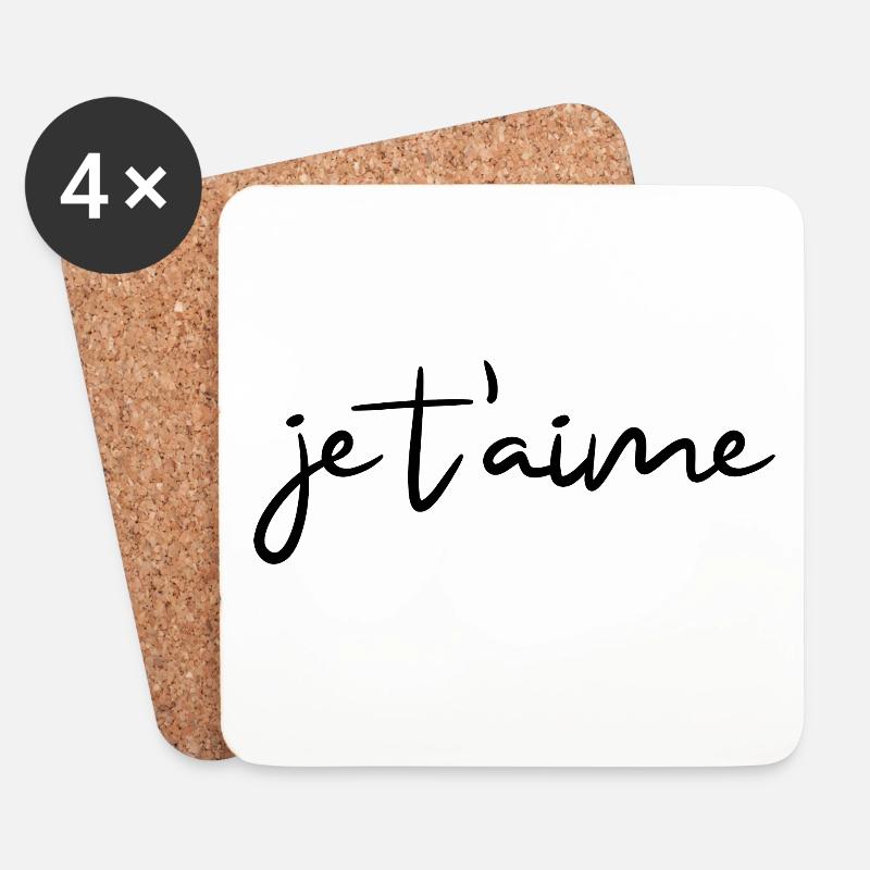 je t'aime - Untersetzer (4er-Set) - Weiß