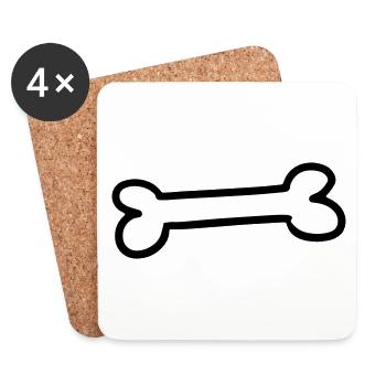 Chien chien cadeau amoureux de chien - Dessous de verre (lot de 4) - blanc - Devant