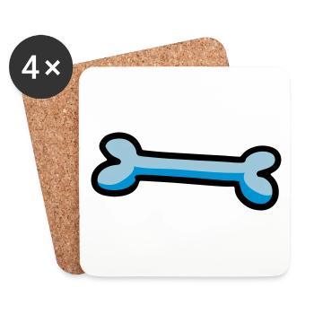 Colorful Bone Dog Bone Gift Idea Dog - Coasters (set of 4) - white - Front