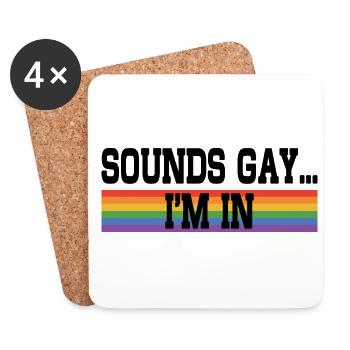 Sounds Gay I'm In Pride Rainbow Love Queer Diversi - Untersetzer (4er-Set) - Weiß - Vorne