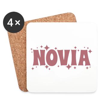 Novia Girlfriend Engagement Bridal Shower Wedding - Coasters (set of 4) - white - Front