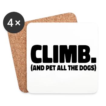 Climb And Pet All The Dogs Rock Climber Bouldering - Untersetzer (4er-Set) - Weiß - Vorne
