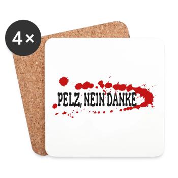 Pelz Nein Danke - Untersetzer (4er-Set) - Weiß - Vorne