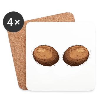 Coconut Coconut Bikini Costume Bra - Coasters (set of 4) - white - Front