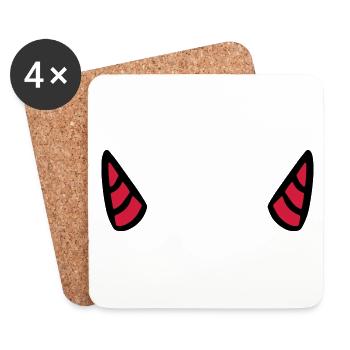 Cornes diaboliques diable devil horn evil - Dessous de verre (lot de 4) - blanc - Devant
