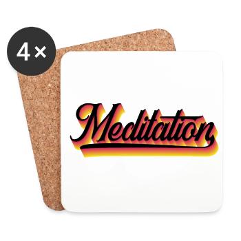 Meditation Graphic Meditating Meditation Relaxatio - Untersetzer (4er-Set) - Weiß - Vorne