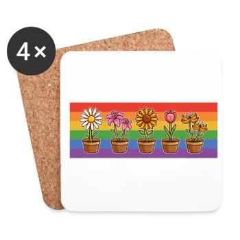 Equality Gay Pride Lgbtq Rainbow Transgender Bisex - Untersetzer (4er-Set) - Weiß - Vorne