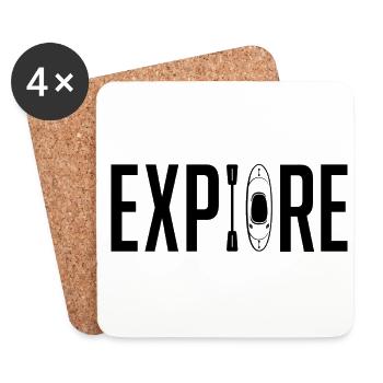 Explore Graphic Kayaking Kayak Canoe Rowing Rower - Untersetzer (4er-Set) - Weiß - Vorne