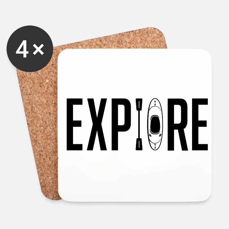 Explore Graphic Kayaking Kayak Canoe Rowing Rower - Untersetzer (4er-Set) - Weiß