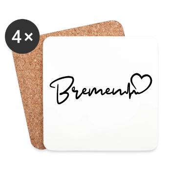 Bremen Herzschlag Hansestadt Bremen - Untersetzer (4er-Set) - Weiß - Vorne