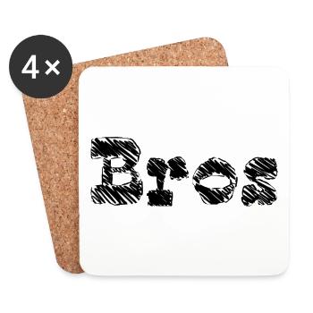 Bros T-Shirt - Untersetzer (4er-Set) - Weiß - Vorne