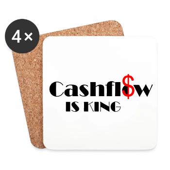Cashflow IS KING Frugalists - RICHER LIFE RENT - Coasters (set of 4) - white - Front