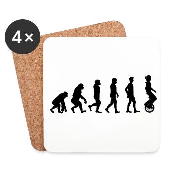 Unicycle Evolution Cycling Unicyclist Unicycle Ba - Coasters (set of 4) - white - Front