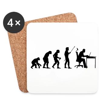 Evolution Of Man Coding Software Developer Program - Untersetzer (4er-Set) - Weiß - Vorne