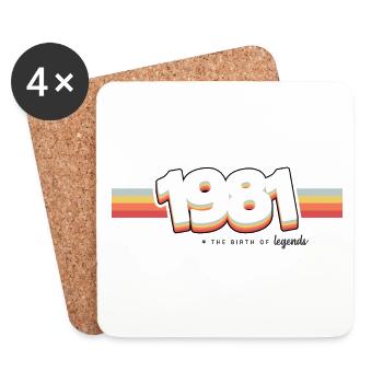 1981 Die Geburt der Legenden - Untersetzer (4er-Set) - Weiß - Vorne