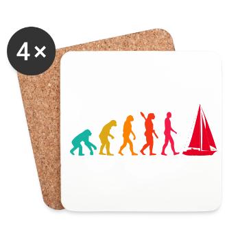 Evolution Graphic Sailboat Captain Sailing Sea Boa - Untersetzer (4er-Set) - Weiß - Vorne