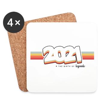 2021 Die Geburt der Legenden - Untersetzer (4er-Set) - Weiß - Vorne