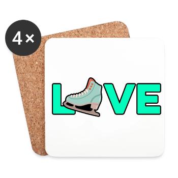 Love Graphic Ice Skating Figure Skater Ice Skater - Untersetzer (4er-Set) - Weiß - Vorne
