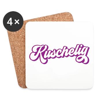 kuschelig | Farben änderbar - Untersetzer (4er-Set) - Weiß - Vorne