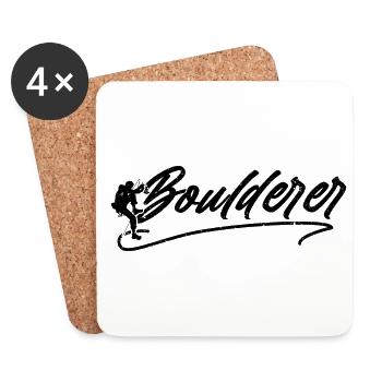 Retro Graphic Climbing Bouldering Rock Climber Mou - Untersetzer (4er-Set) - Weiß - Vorne