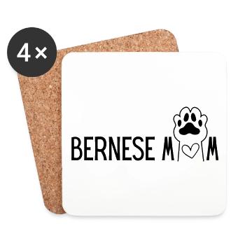 Minimalist Bernese mama Gift Bernese Mountain Dog - Coasters (set of 4) - white - Front