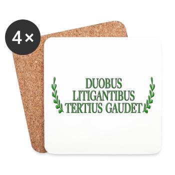 Duobus Litigantibus Tertius Gaudet - Untersetzer (4er-Set) - Weiß - Vorne