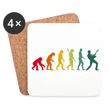 Guitar Graphic Guitar Player Rock Band Member Musi - Untersetzer (4er-Set) - Weiß - Vorne