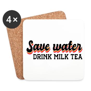 Save Water Drink Tea Tea Lover Tea Drinker Tea Bre - Untersetzer (4er-Set) - Weiß - Vorne