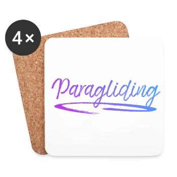 Retro Graphic Paragliding Paraglider Parachute Sky - Untersetzer (4er-Set) - Weiß - Vorne