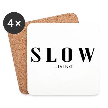 Slow living - Dessous de verre (lot de 4) - blanc - Devant