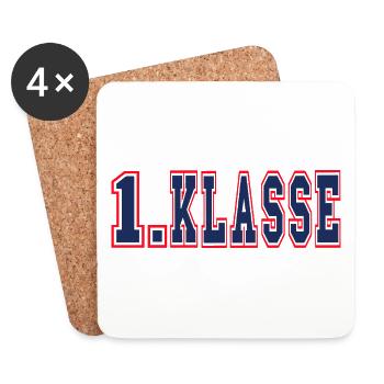 1. Klasse - Einschulung in Klasse 1 - Untersetzer (4er-Set) - Weiß - Vorne