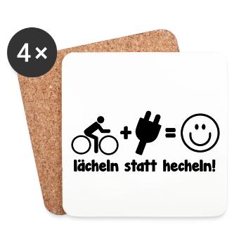 E-Bike Pedelec lustiges Geschenk Fahrrad eMTB Rad - Untersetzer (4er-Set) - Weiß - Vorne